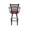 Holland Bar Stool Co Jackie with Arms 36 in. Swivel Bar Stool with Black Wrinkle Finish and Graph Poppy Seat 415 - alternate 6
